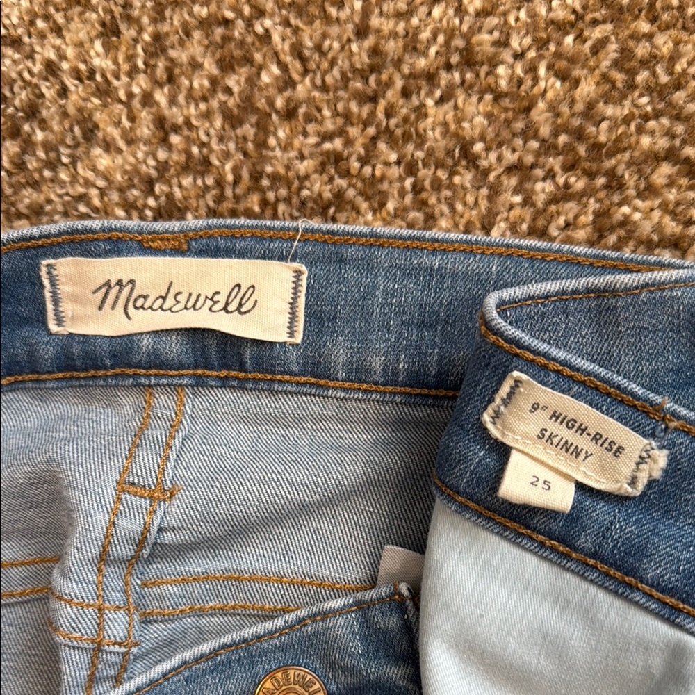 Women's Blue Distressed Jeans - Picture 2 of 5
